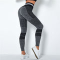 High Waist Seamless Yoga Leggings with Stripes