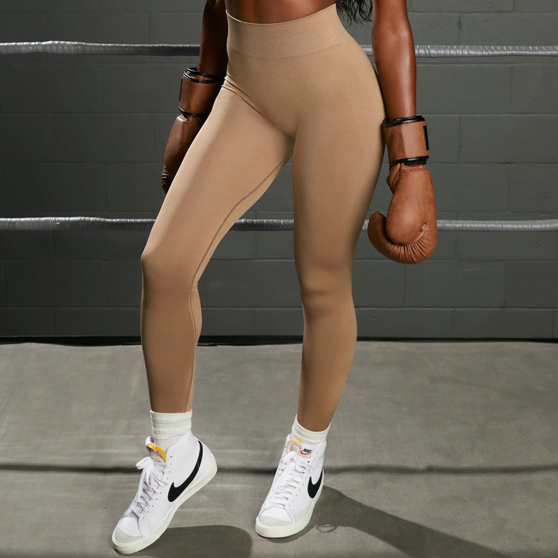 Seamless Knit Sports Bra and High-Waist Yoga Set